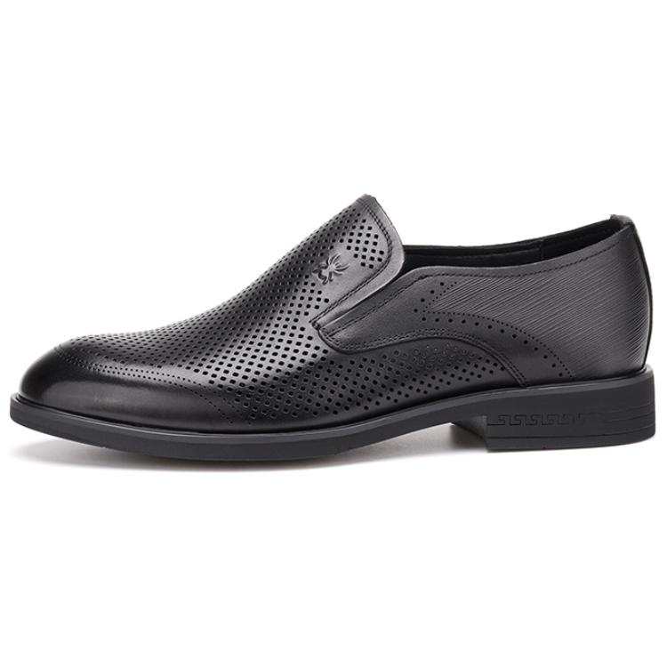 Spider King Top Grain Cow Leather Comfortable Casual Shoes Men's Black
