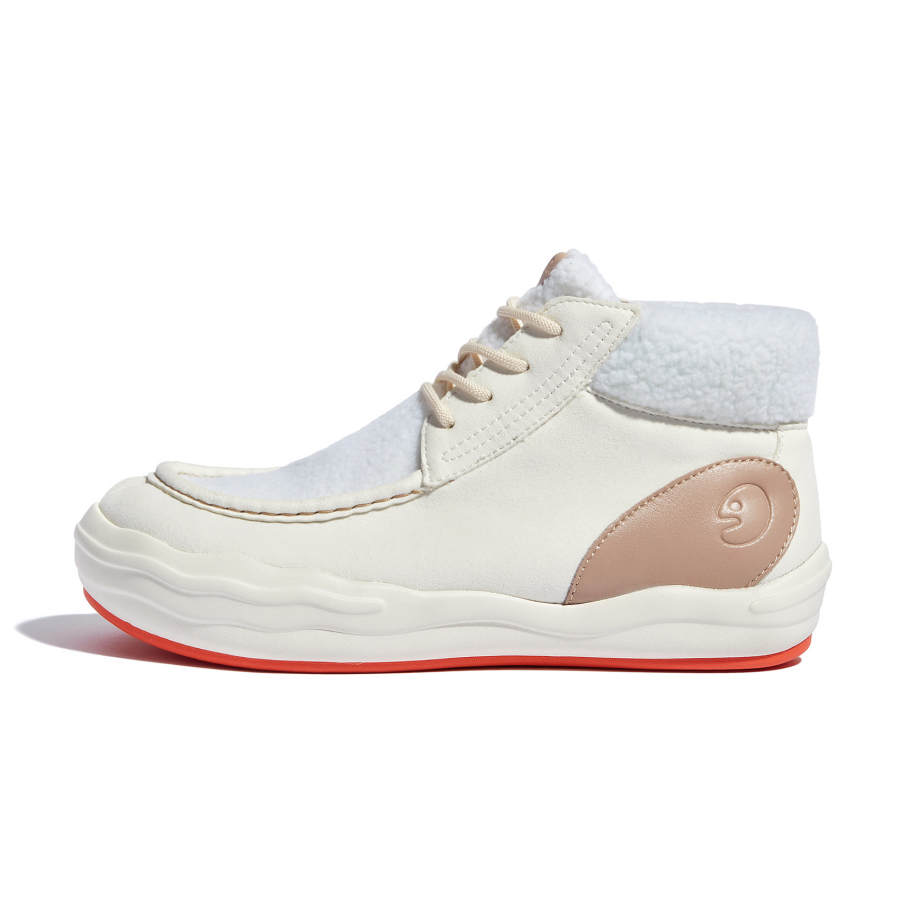 U.IN Andalusia 6 Ugly Cute Fleece Lined Thermal Mid top Platform Shoes Women's White