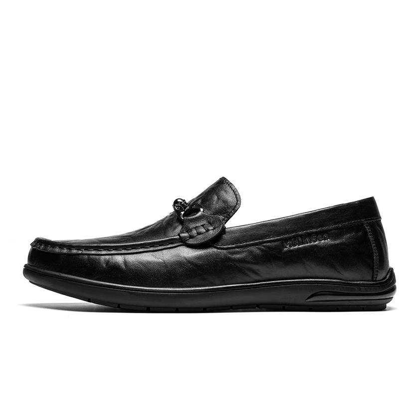 Mulinsen Top Grain Cow Leather Casual Shoes Men's Black