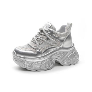 WEIMEIZHIMI Microfiber Leather Height Increasing Height Increasing Low top Chunky Sneakers Women's