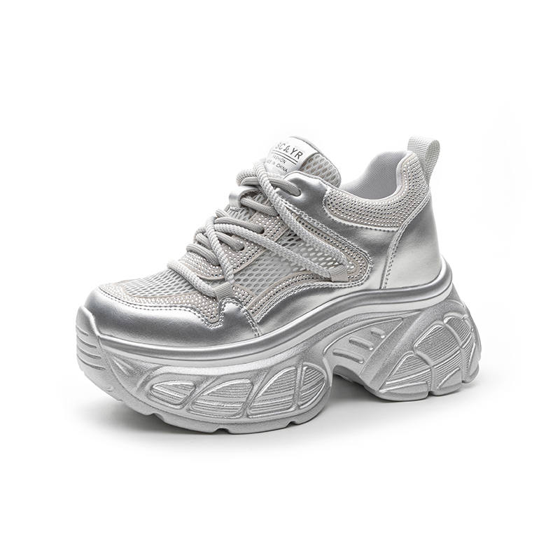 WEIMEIZHIMI Microfiber Leather Height Increasing Height Increasing Low top Chunky Sneakers Women's