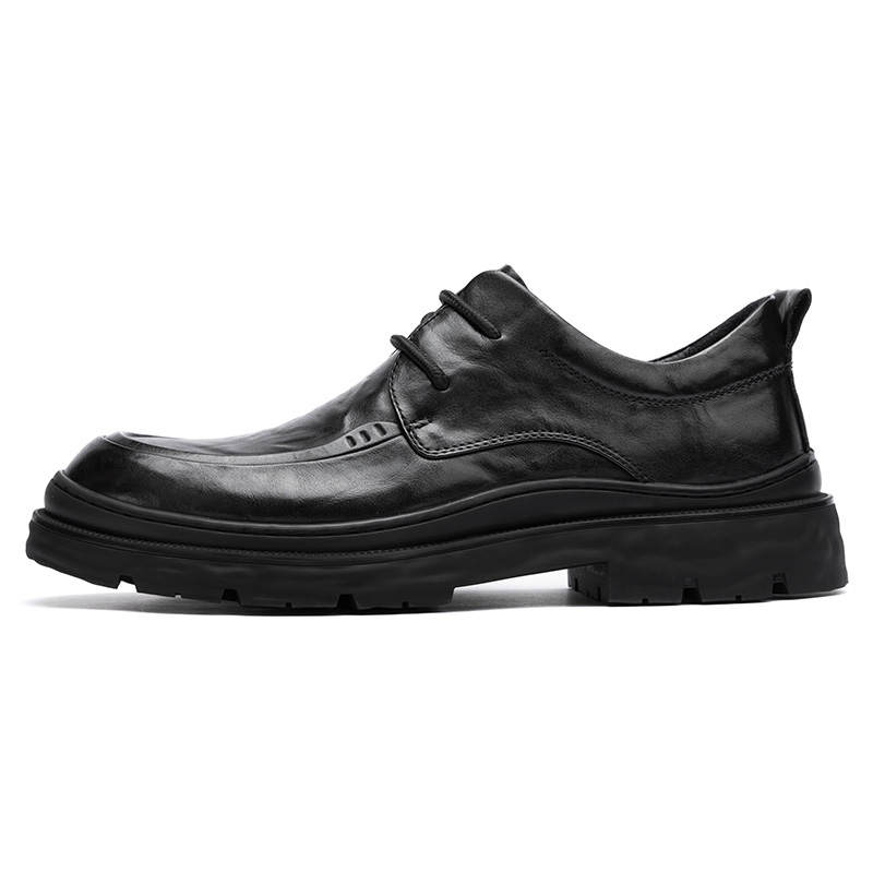 CELE Casual Leather Shoes Men's Low Top Black