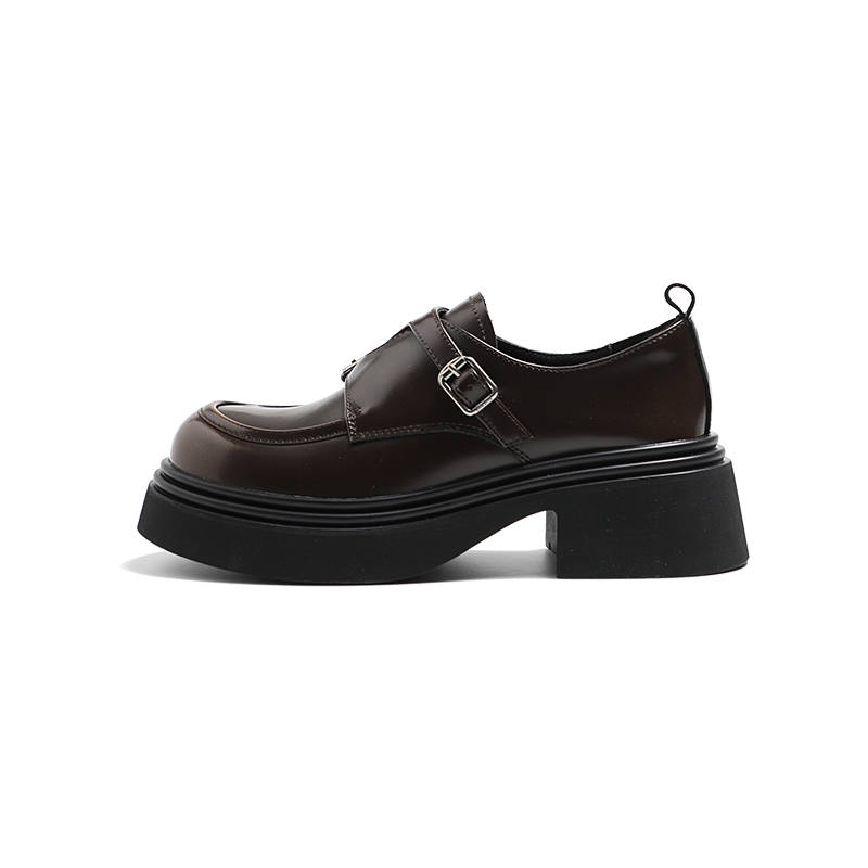 MIS. DANNY Cow Split Leather Loafers 5.5cm Women's