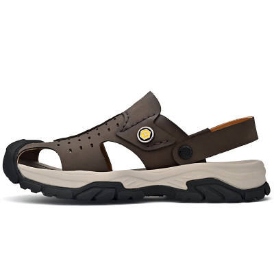 JIGONGYANG Cow Split Leather Beach Sandals Men's