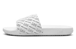 Lee Graffiti Slip Resistant Odor Resistant Abrasion Resistant Quick Dry Slide Slippers Men's White