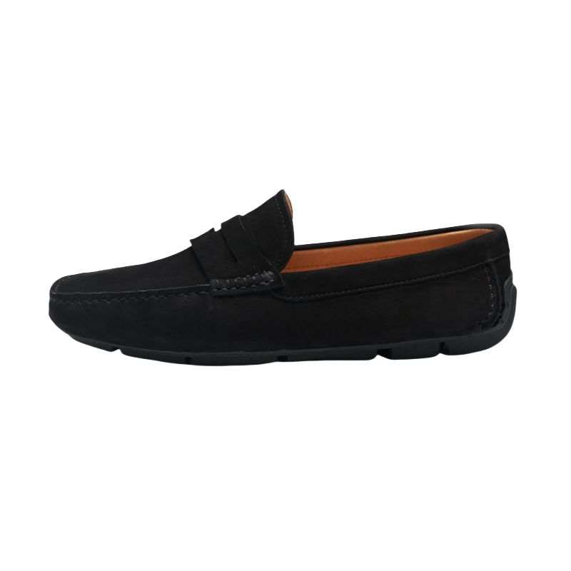 Brounvanm Top Grain Cow Leather Casual Shoes Men's Black