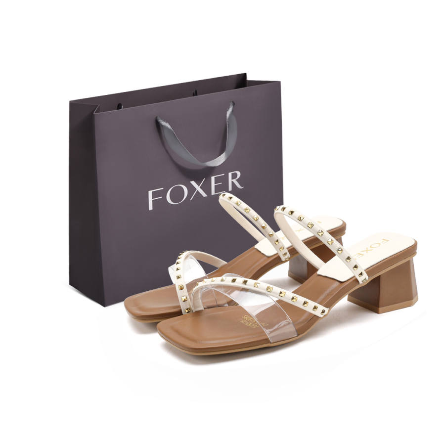 FOXER FOXER Slide Slippers Women's Beige/Khaki/Black