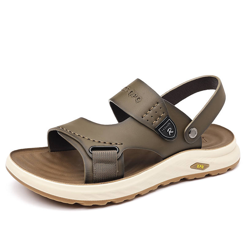 POPULAR ROUSE PR Top Grain Cow Leather Beach Sandals Men's
