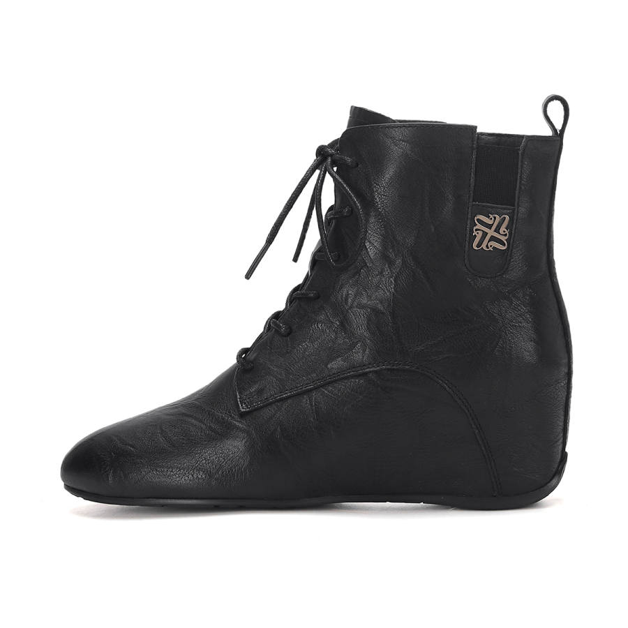PIERCE GENTRY Top Grain Cow Leather Ankle Boots 6CM Women's