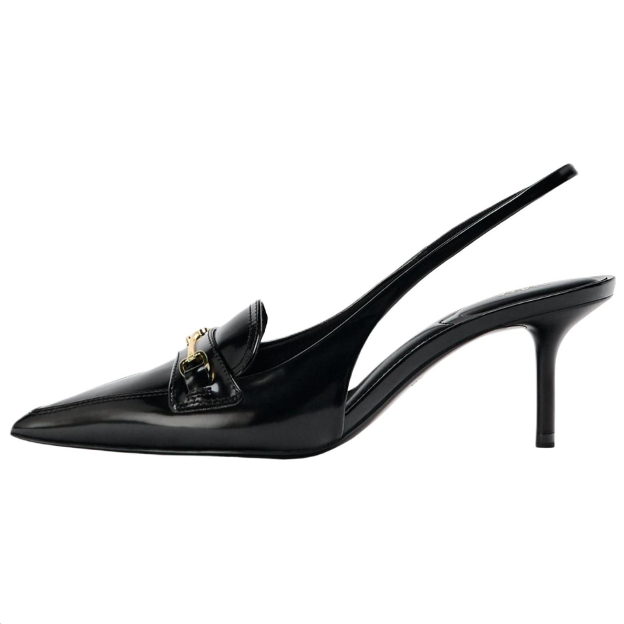 ZARA Pu Slim Heel High Heels 7cm Women's Black