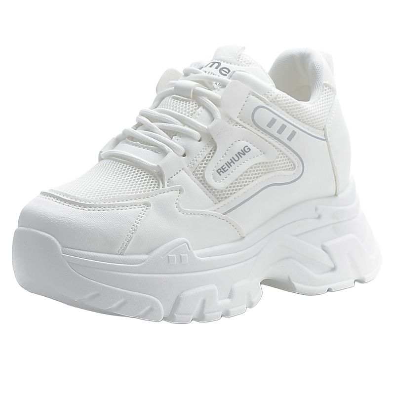 REIHUNG Synthetic Leather Low top Chunky Sneakers Women's