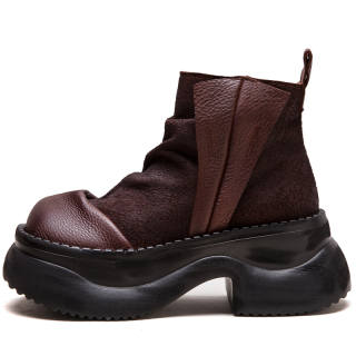 MATA Top Grain Cow Leather Ankle Boots 8cm Women's