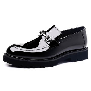 KACHILANG Top Grain Cow Leather Loafers Men's Black