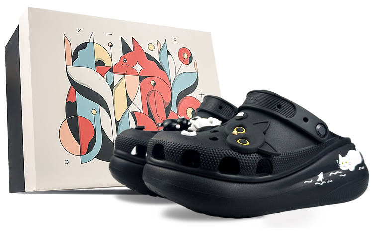 Crocs Crocs Classic Crush Clogs Unisex Black White