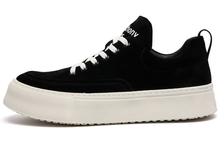 Anthony Miles Cow Leather Matte Stylish Skateboarding Shoes Men's Black