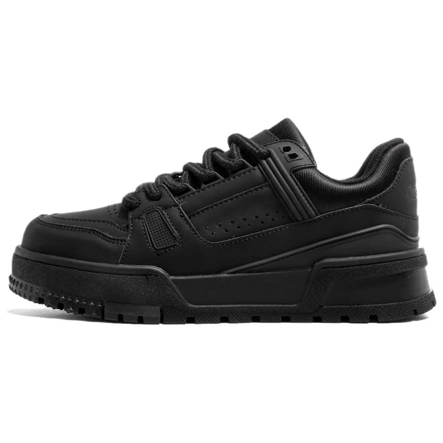 MINGYITU Microfiber Leather Height Increasing Height Increasing Low top Skateboard Shoes Men's Black