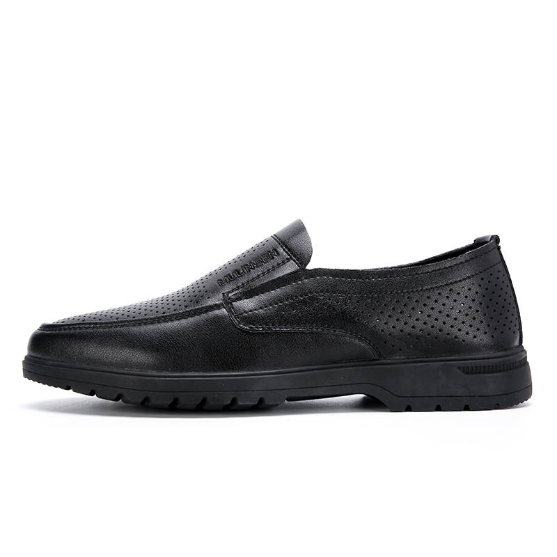Mulinsen Cow Split Leather Casual Shoes Men's Black