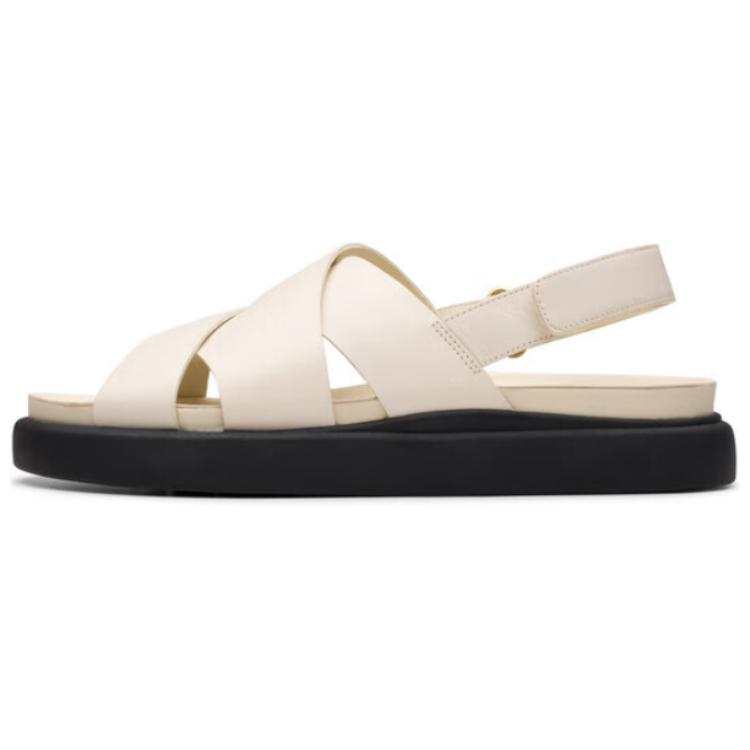 Clarks Aristra Collection Cow Leather Roman Sandals 3cm Women's White