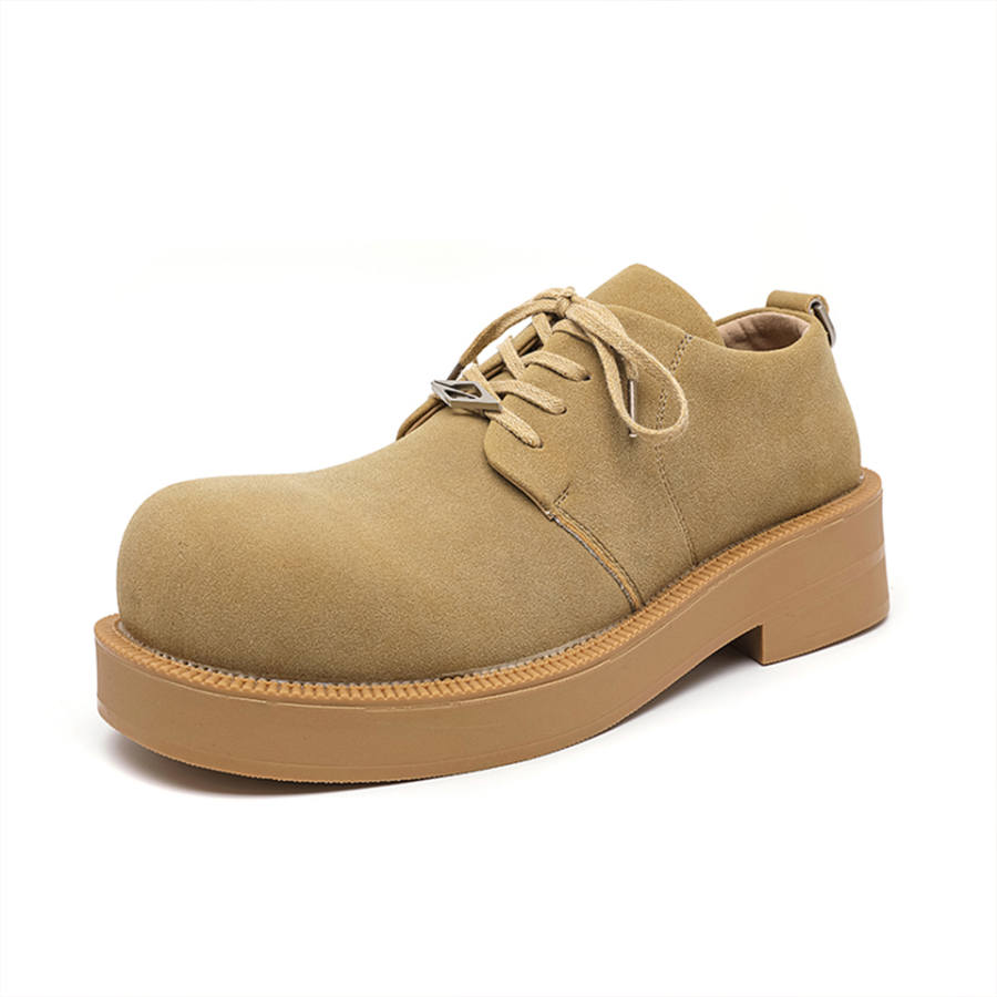 MADALLO Chunky Derby Shoes Microfiber Leather Abrasion Resistant Abrasion Resistant Low top Casual Shoes Men's Yellow