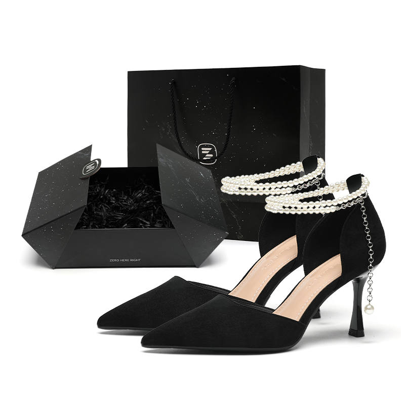 ZHR Slim Heel High Heels 8cm Women's Black