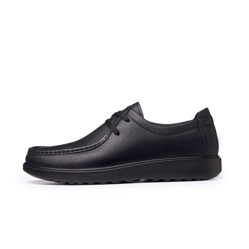 LAORENTOU Casual Leather Shoes Men's Low Top Black