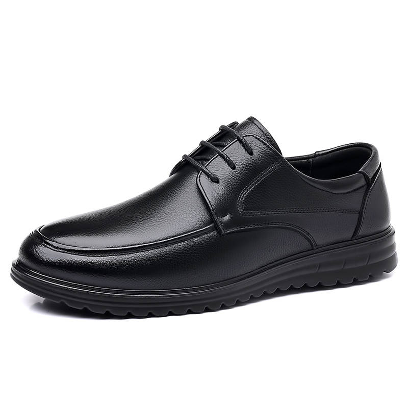 Poitulas Top Grain Cow Leather Casual Shoes Men's Black