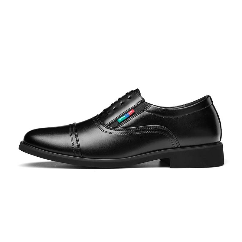 CARTELO Cow Split Leather Dress Shoes Men's Black