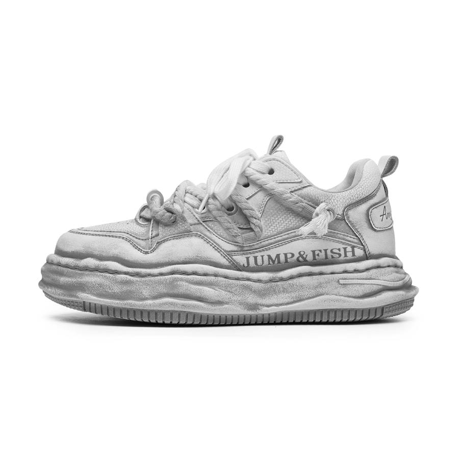 JUMP&FISH Low top Skateboard Shoes Unisex White