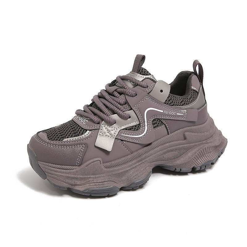 JINMAIWANG Cow Split Leather Low top Chunky Sneakers Women's