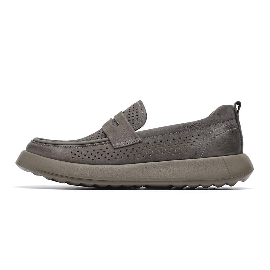 C°BANNER Top Grain Cow Leather Casual Shoes Men's Khaki