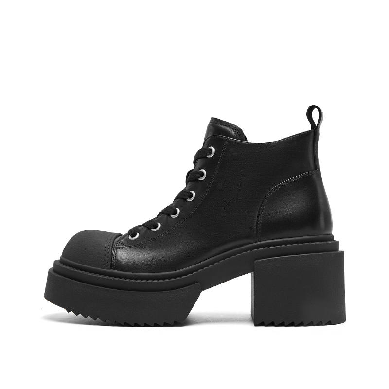 CHERYKALLY Cow Leather Ankle Boots 7.5cm Women's