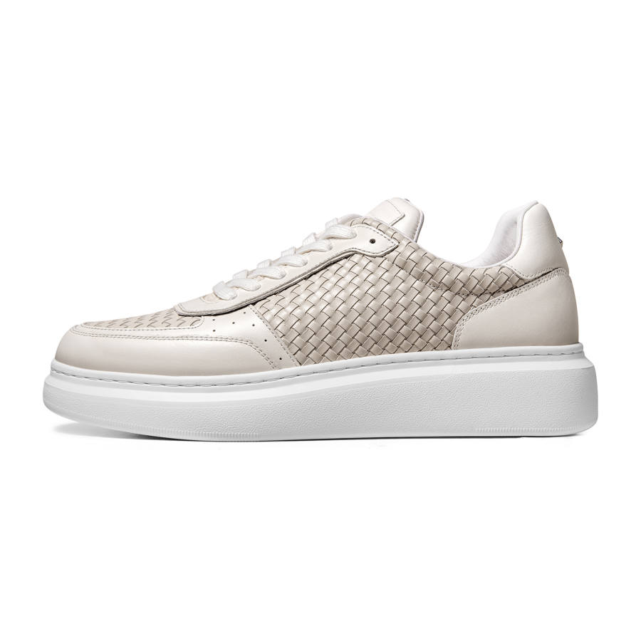 THOM WILLS Hand Woven Design Trainer Shoes Top Grain Cow Leather Height Increasing Abrasion Resistant Slip Resistant