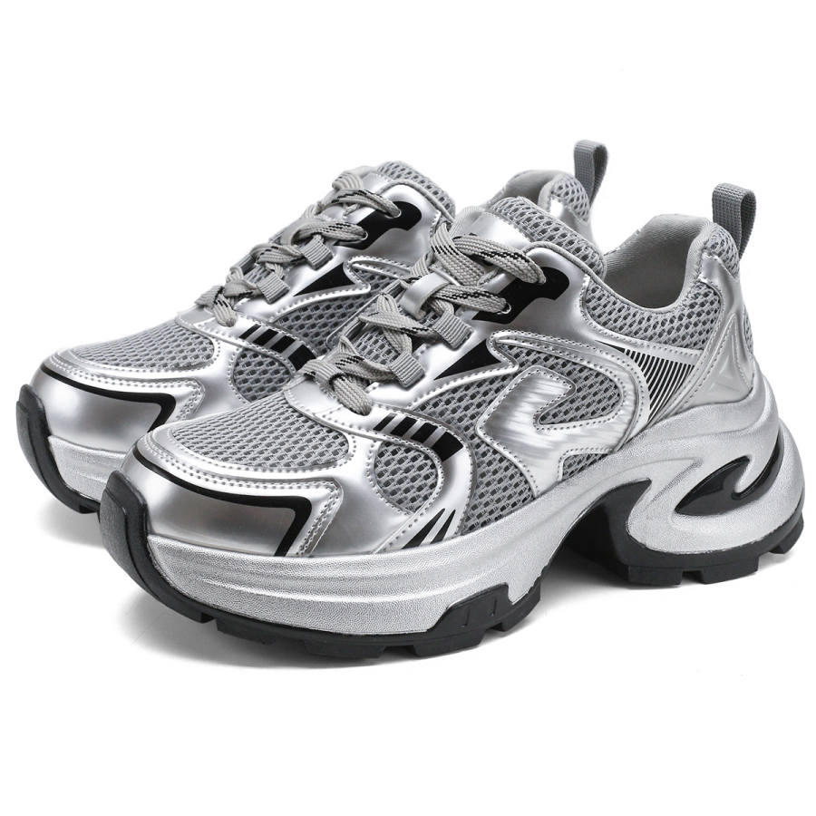 D:FUSE SCANDINAVIA D FUSE SCANDINAVIA Abrasion Resistant Abrasion Resistant Low top Chunky Sneakers Women's Silver