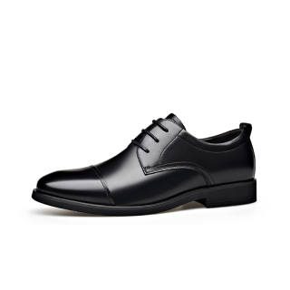 LAORENTOU Top Grain Cow Leather Dress Shoes Men's Black