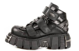 NEW ROCK Casual Shoes Unisex High Top Black