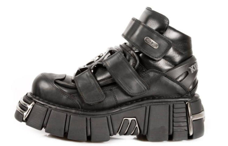 NEW ROCK Casual Shoes Unisex High Top Black
