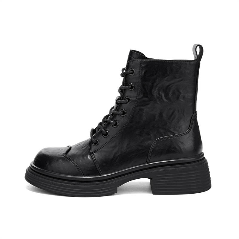 KEKAFU PU Synthetic Leather Short Combat Boots 5cm Women's