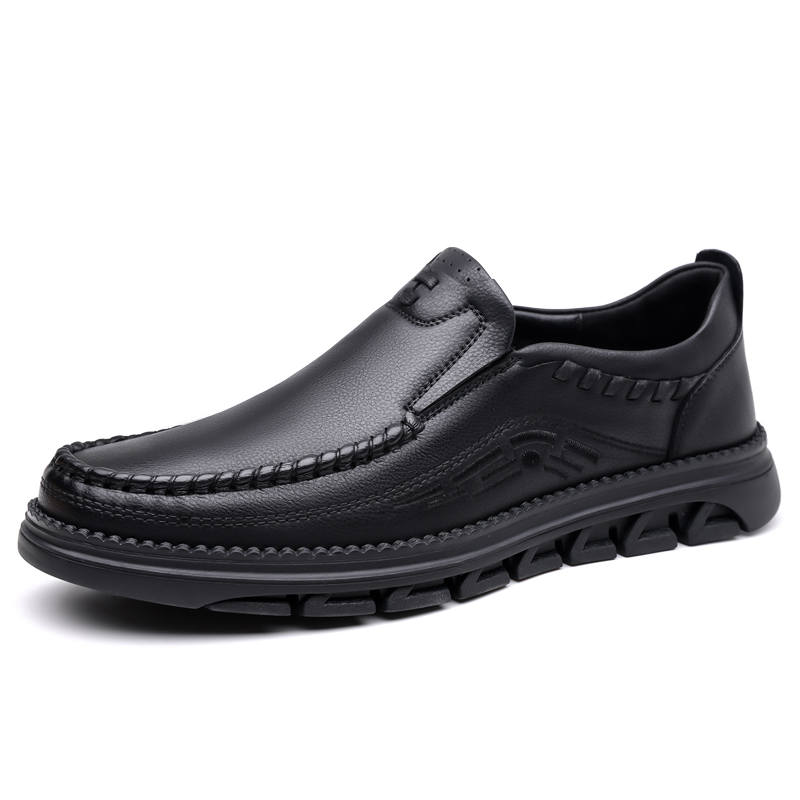 EGCHI Casual Leather Shoes Men's Low Top