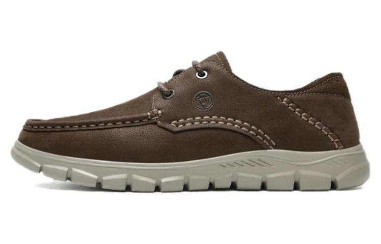 MELLEN Casual Leather Shoes Men's Low Top Brown/Blue