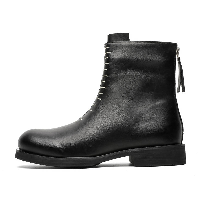 CHILANG CHILANG Microfiber Leather Ankle Boots Men's Black