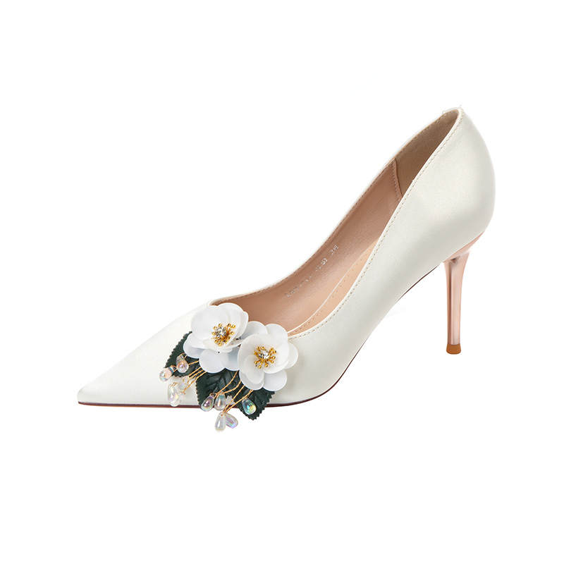 ZUOMILUO Slim Heel High Heels Women's White