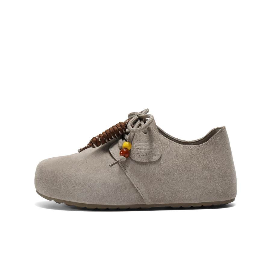 BELLE Pinecone Toast 2 Cow Split Leather Casual Shoes Women's