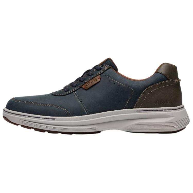 Clarks Craftwell Lace Leather Casual Shoes Men's Marine Blue