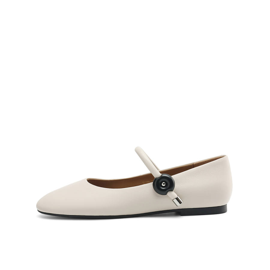 BOERDIQI Top Grain Cow Leather Chunky Heel Mary Jane Shoes Women's