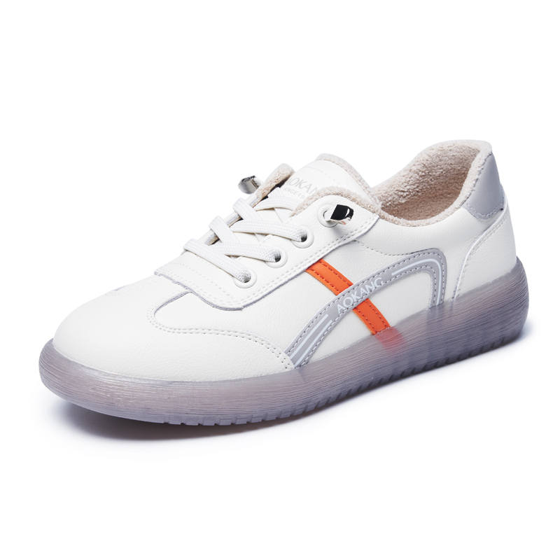 AOKANG Fleece Lined Thermal Versatile Fashion Slip Resistant Low top Skateboard Shoes Women's