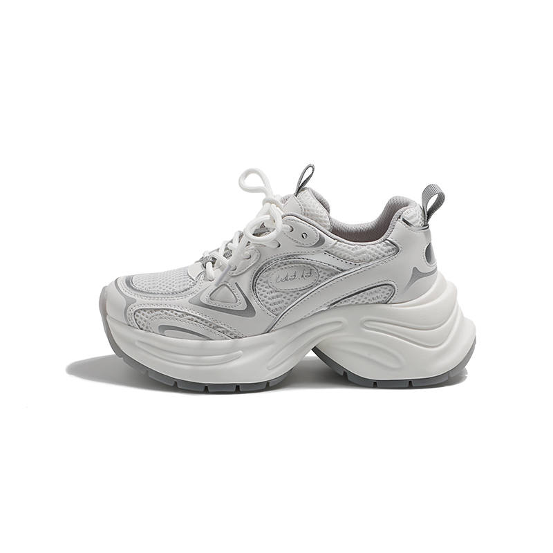 MIS. DANNY Synthetic Leather Slip Resistant And Breathable Low top Chunky Sneakers Women's
