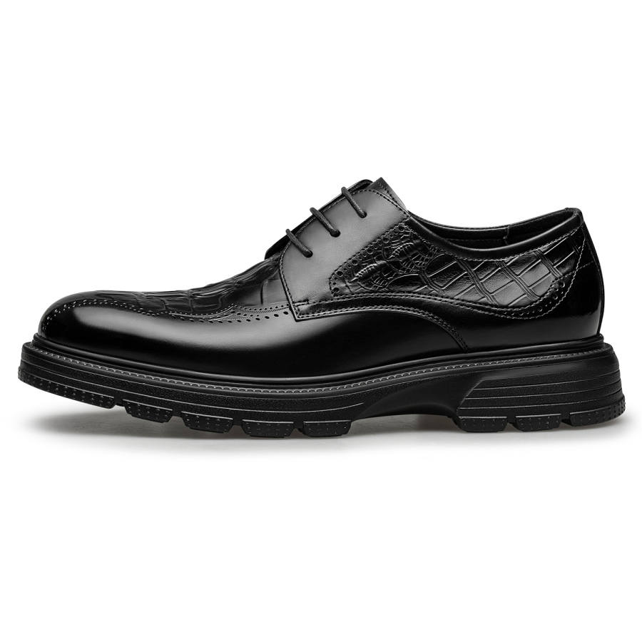 ZRO Casual Leather Shoes Men's Low Top Black