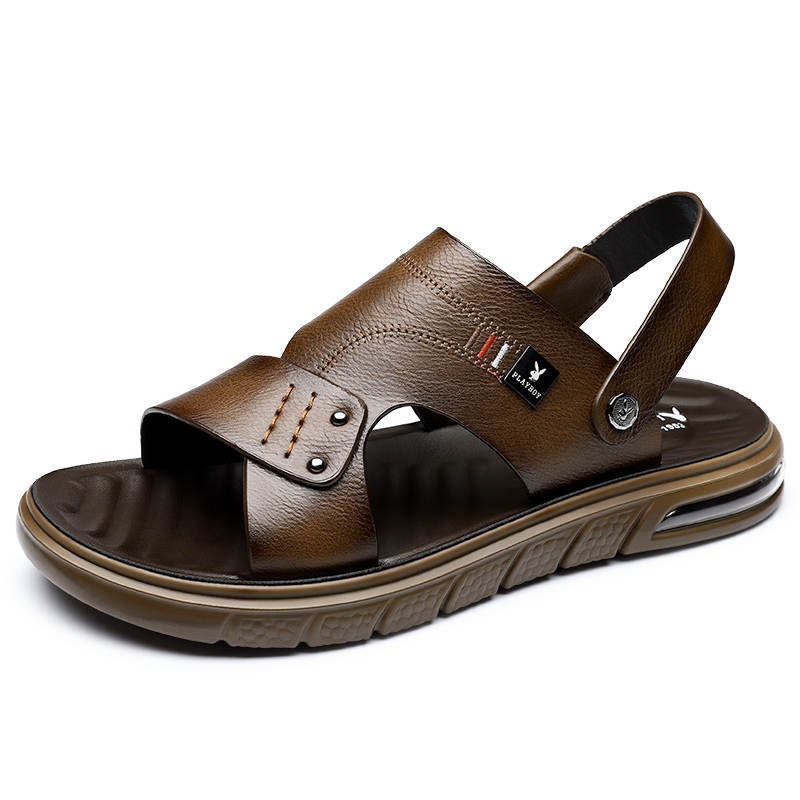 Playboy Playboy Cow Split Leather Beach Sandals Men's