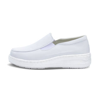 FEIYING Cow Split Leather Loafers Women's White