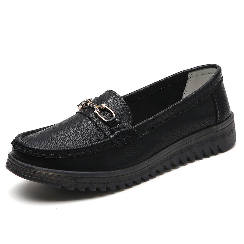 Reivantix Reivanti Cow Split Leather Gommino Loafers Women's Black